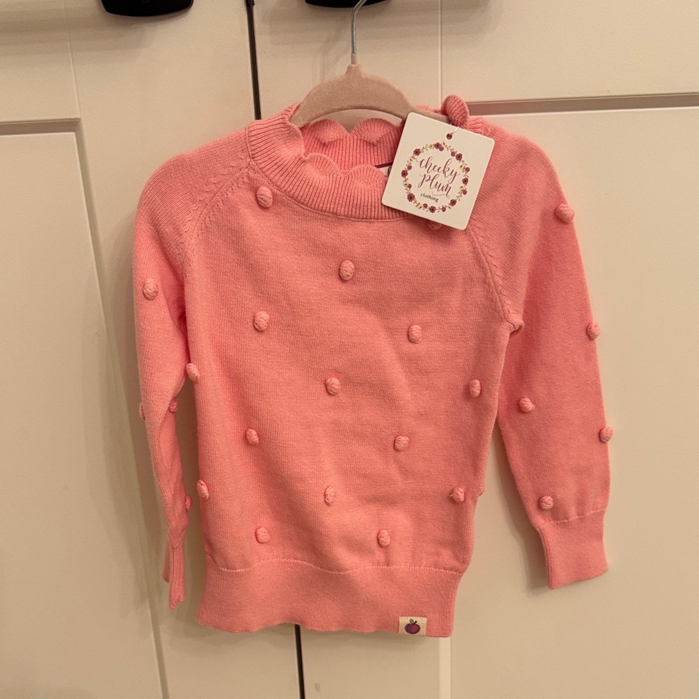 Cheeky Plum Blush Pom-Pom Sweater